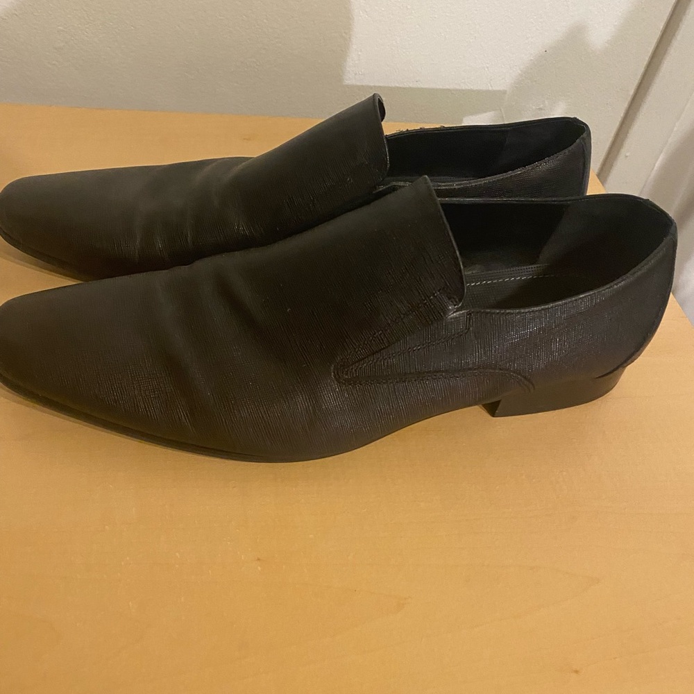 Aldo men’s black slip on dress shoes.